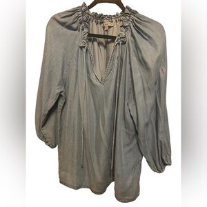 Alex and Parker  denim cotton tencel soft Loose Boho Blue Size XL
